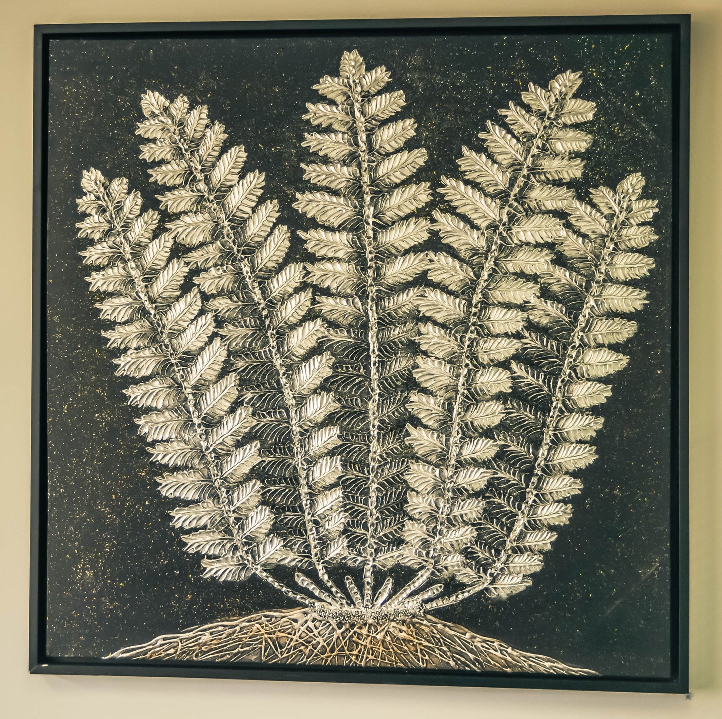 acrylic painting art ferns