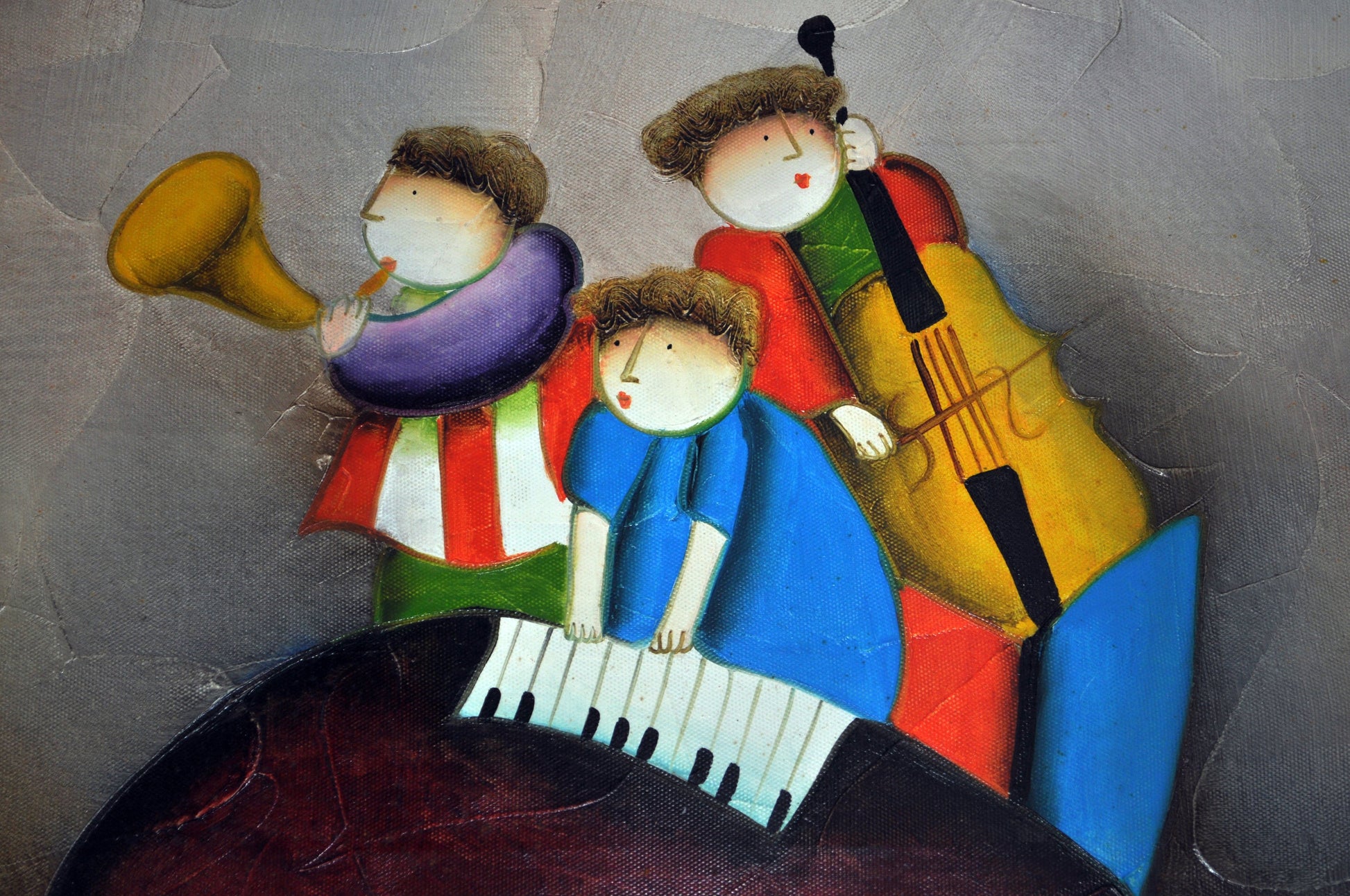 Oil Painting Musical Trio-2