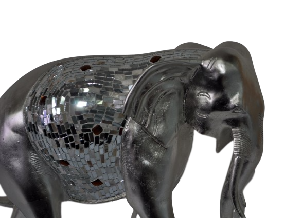 Silver Sculpture Radiant Parent Elephant-3