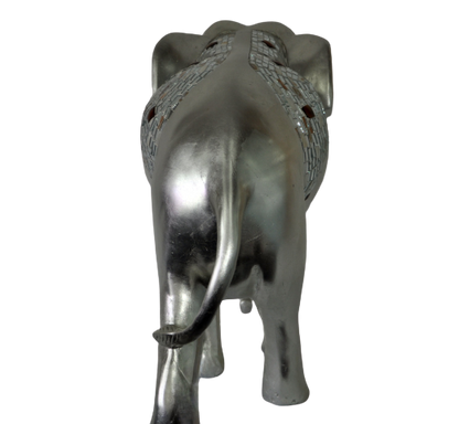 Silver Sculpture Radiant Parent Elephant-5