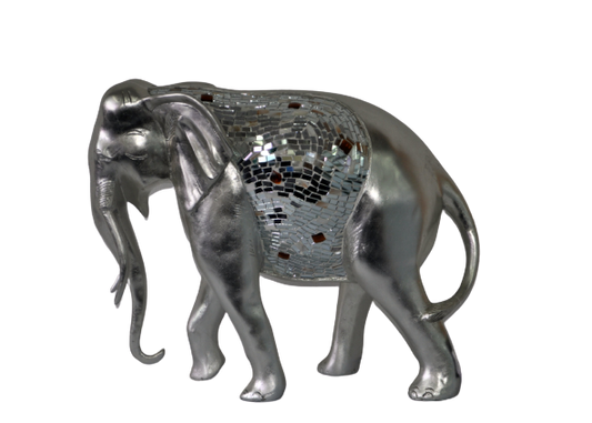 Silver Sculpture Radiant Parent Elephant-1