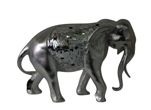 Silver Sculpture Radiant Parent Elephant-2