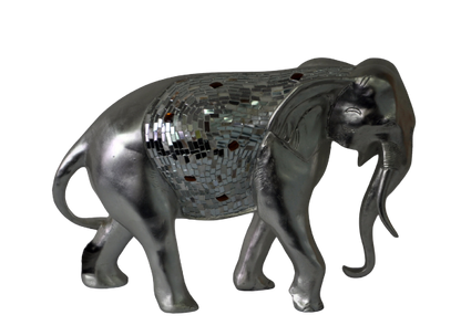 Silver Sculpture Radiant Parent Elephant-2